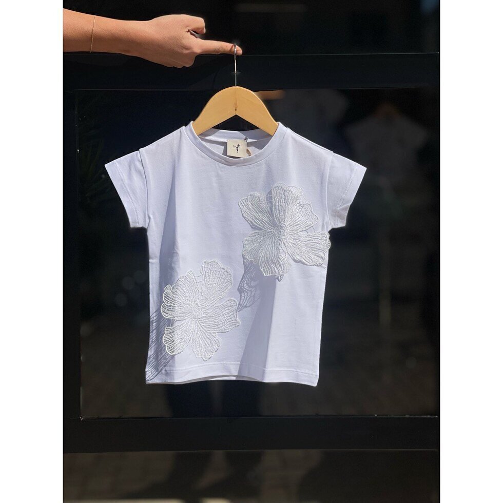 SCIMMIA DA BAGNO,SHIRT CON FIORE IN PIZZO