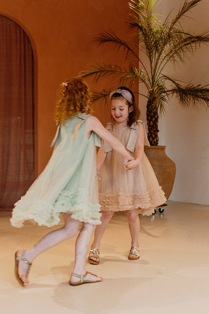 Abito in tulle Demelza: Verde / 5-6 ANNI