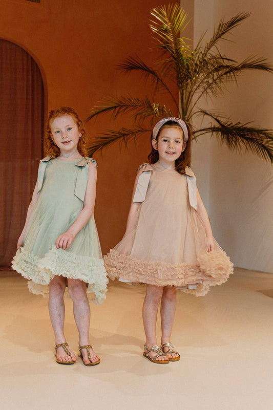 Abito in tulle Demelza: Verde / 3-4Y