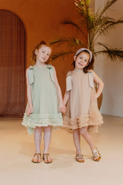 Abito in tulle Demelza: Verde / 5-6 ANNI