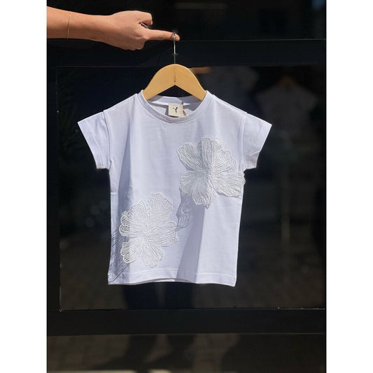 SCIMMIA DA BAGNO,SHIRT CON FIORE IN PIZZO